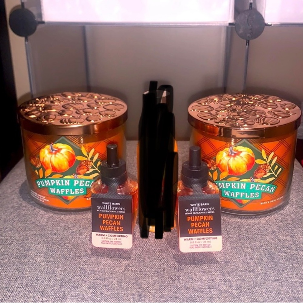 Bath & Body Works Pumpkin Pecan Waffles 4pc. Home Fragrance Bundle